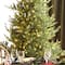 Glitzhome® 7.5ft Pre-Lit Green Upward Slim Fir Artificial Christmas Tree, Multicolor LED Lights